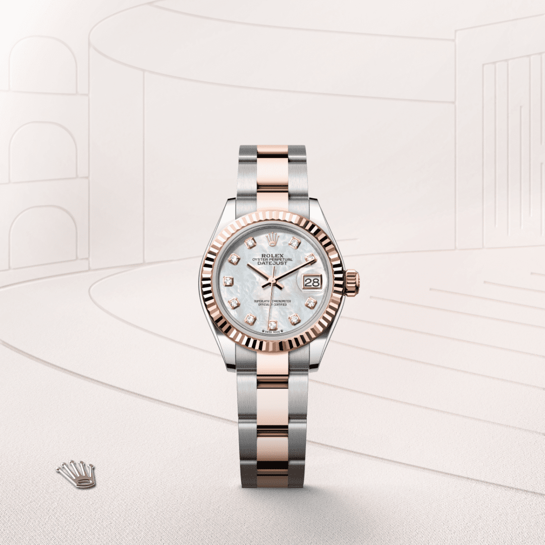 Rolex Lady-Datejust Oyster, 28 mm, Oystersteel çelik ve Everose altın M279171-0014