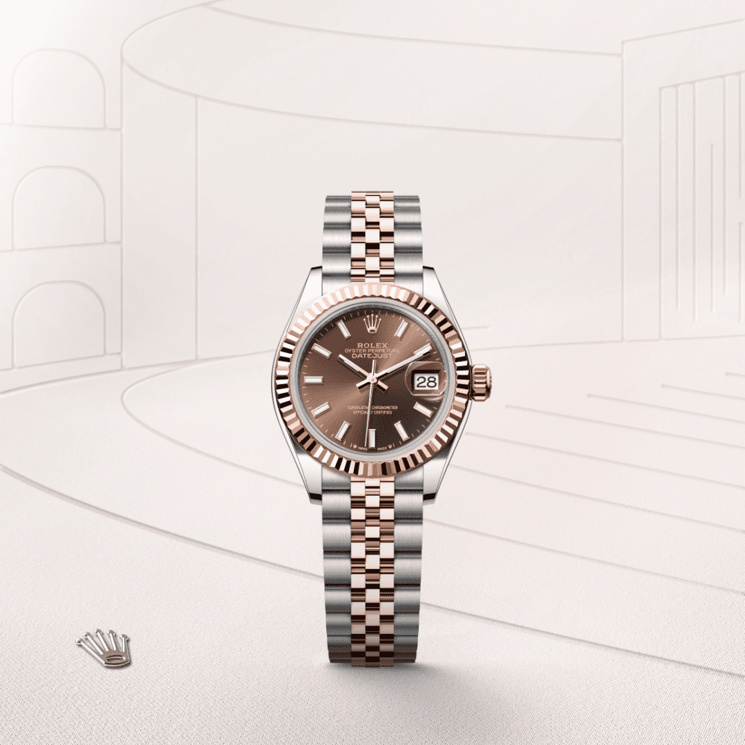 Rolex Lady-Datejust Oyster, 28 mm, Oystersteel çelik ve Everose altın M279171-0017