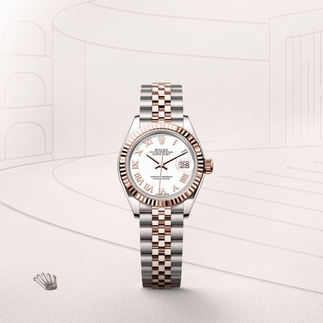 Rolex Lady-Datejust Oyster, 28 mm, Oystersteel çelik ve Everose altın M279171-0021