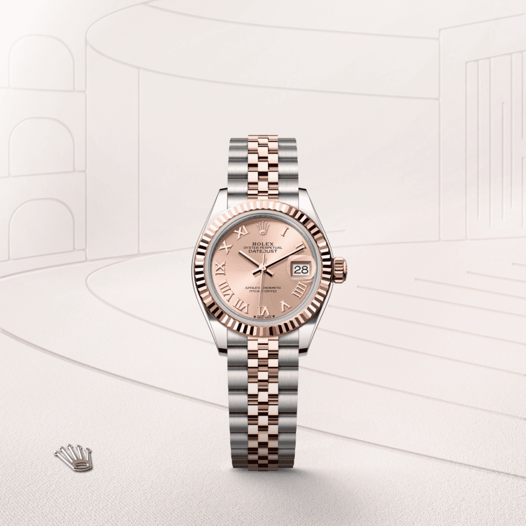 Rolex Lady-Datejust Oyster, 28 mm, Oystersteel çelik ve Everose altın M279171-0025