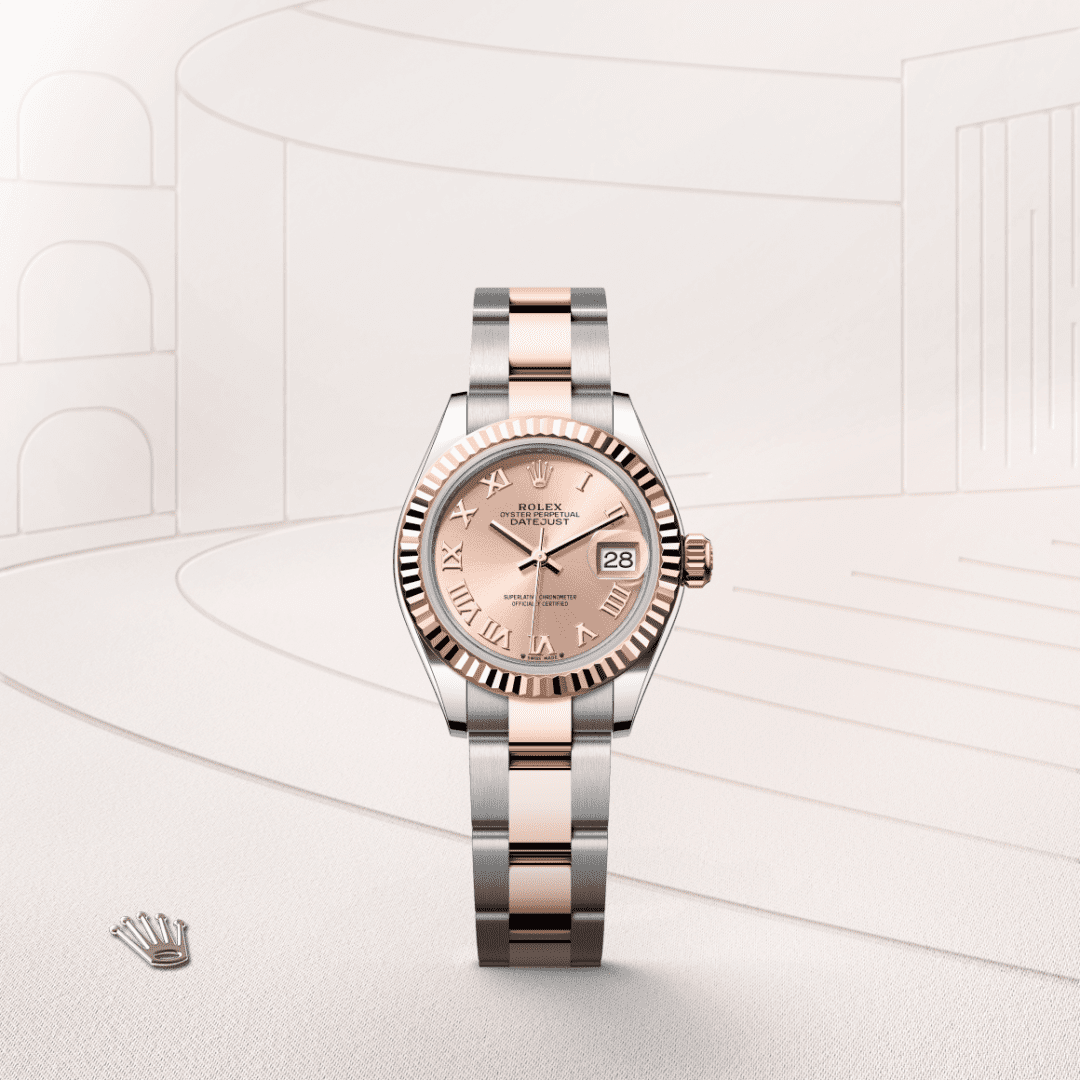 Rolex Lady-Datejust Oyster, 28 mm, Oystersteel çelik ve Everose altın M279171-0026