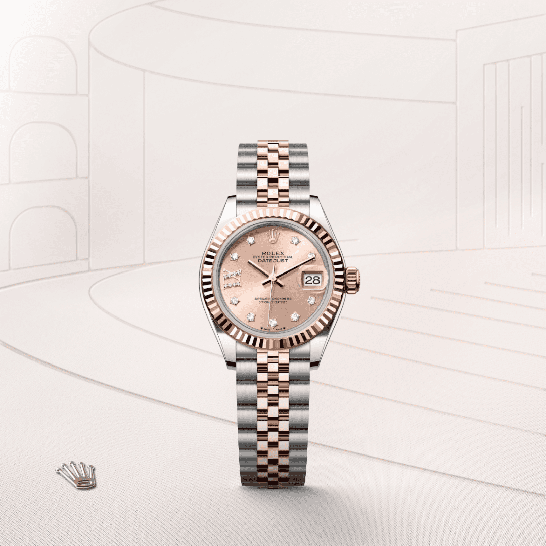Rolex Lady-Datejust Oyster, 28 mm, Oystersteel çelik ve Everose altın M279171-0027