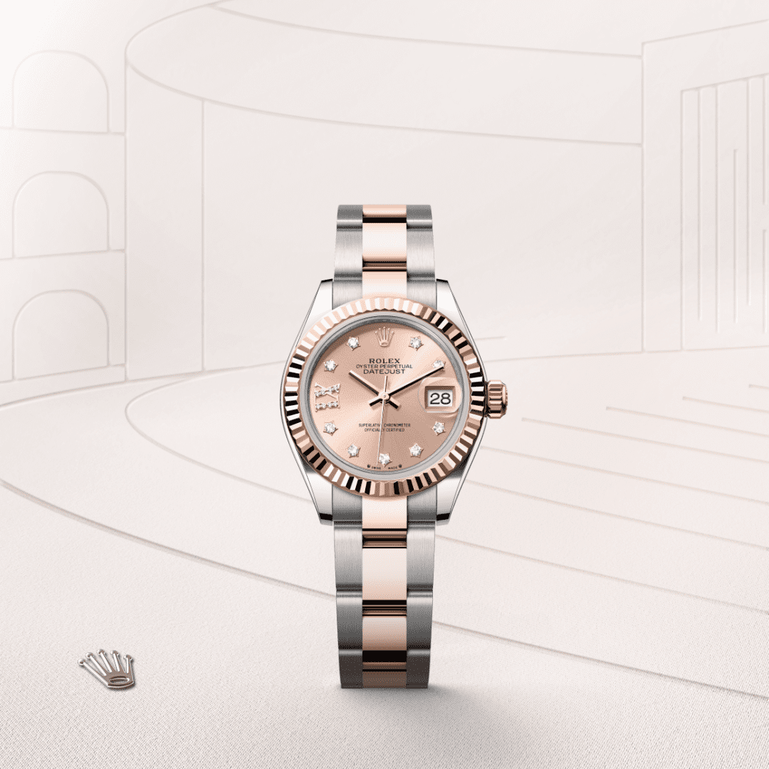 Rolex Lady-Datejust Oyster, 28 mm, Oystersteel çelik ve Everose altın M279171-0028