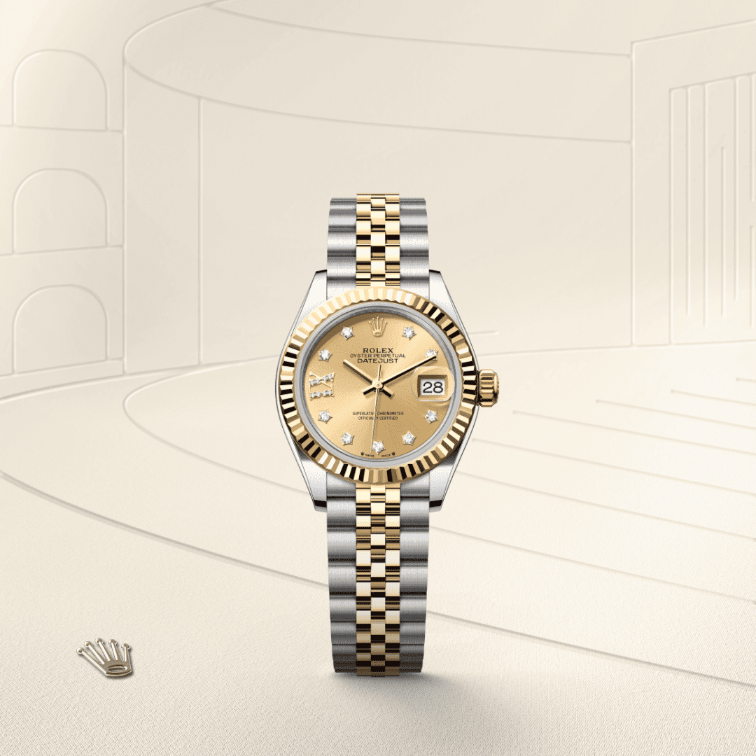 Rolex Lady-Datejust Oyster, 28 mm, Oystersteel çelik ve sarı altın M279173-0021