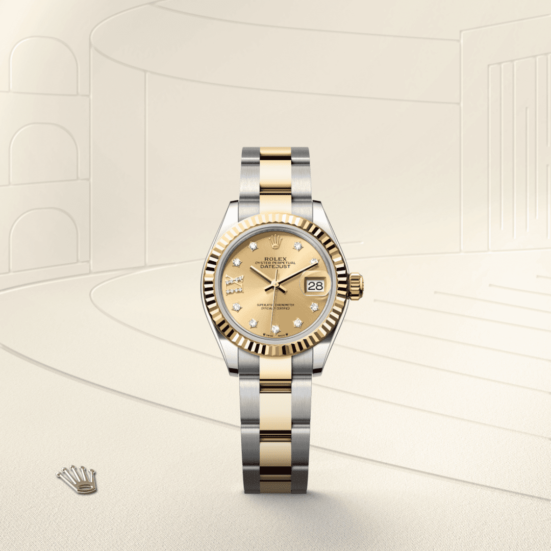 Rolex Lady-Datejust Oyster, 28 mm, Oystersteel çelik ve sarı altın M279173-0022
