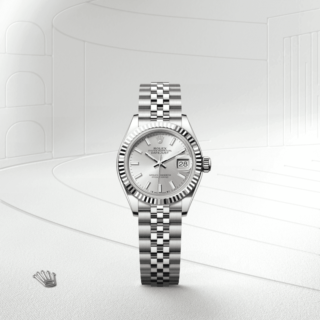 Rolex Lady-Datejust Oyster, 28 mm, Oystersteel çelik ve beyaz altın M279174-0005
