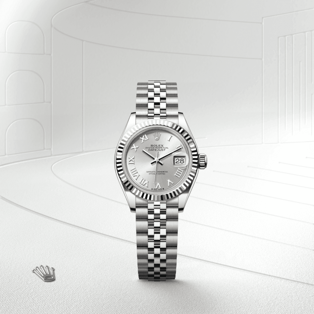 Rolex Lady-Datejust Oyster, 28 mm, Oystersteel çelik ve beyaz altın M279174-0007