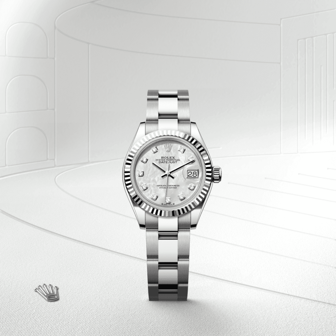 Rolex Lady-Datejust Oyster, 28 mm, Oystersteel çelik ve beyaz altın M279174-0010