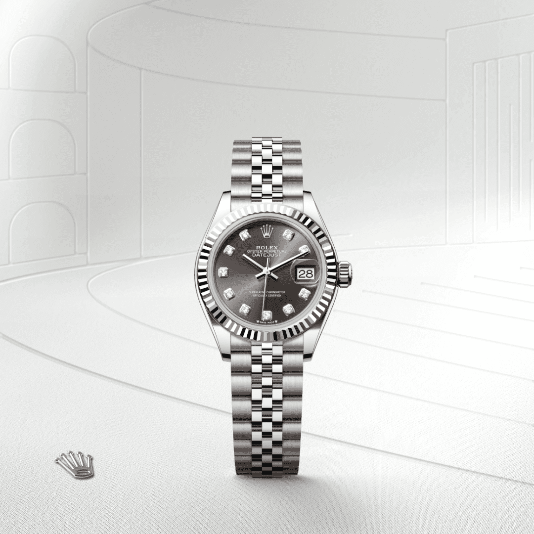 Rolex Lady-Datejust Oyster, 28 mm, Oystersteel çelik ve beyaz altın M279174-0015