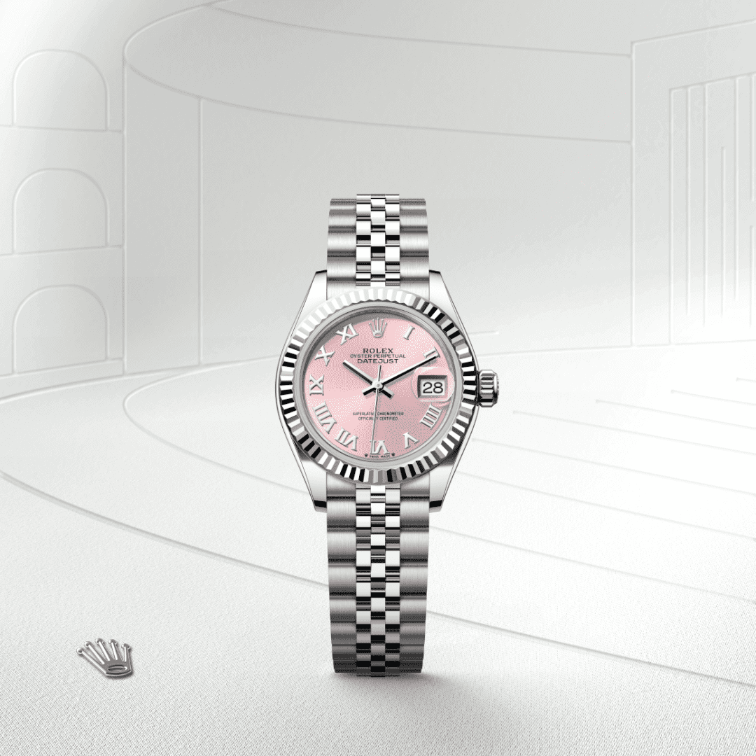 Rolex Lady-Datejust Oyster, 28 mm, Oystersteel çelik ve beyaz altın M279174-0017