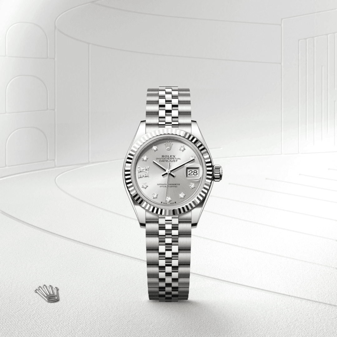 Rolex Lady-Datejust Oyster, 28 mm, Oystersteel çelik ve beyaz altın M279174-0021
