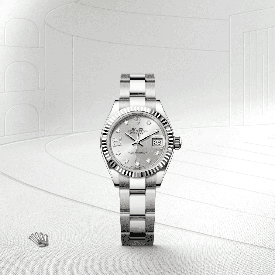 Rolex Lady-Datejust Oyster, 28 mm, Oystersteel çelik ve beyaz altın M279174-0022
