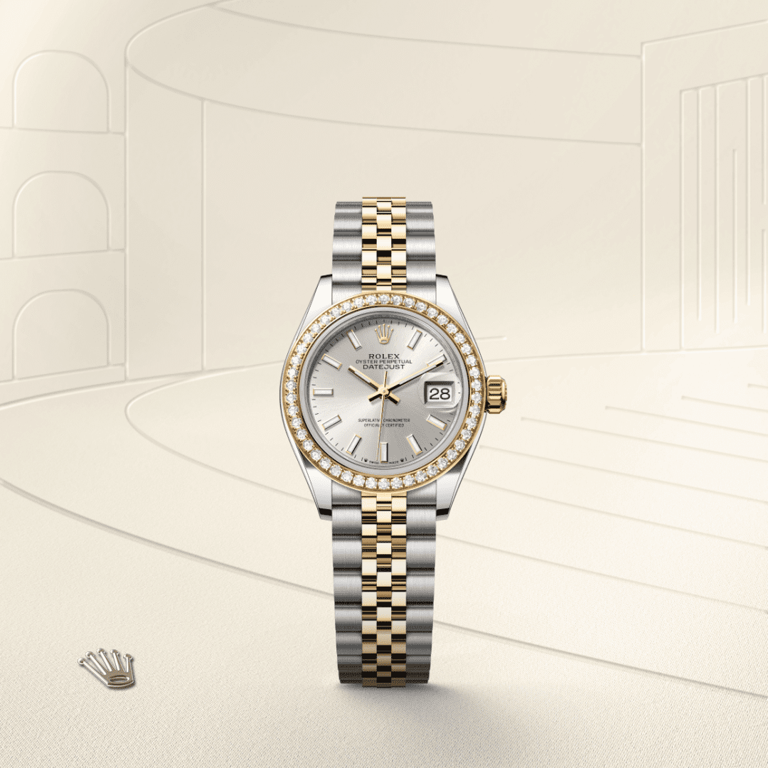 Rolex Lady-Datejust Oyster, 28 mm, Oystersteel çelik, sarı altın ve pırlanta M279383RBR-0017