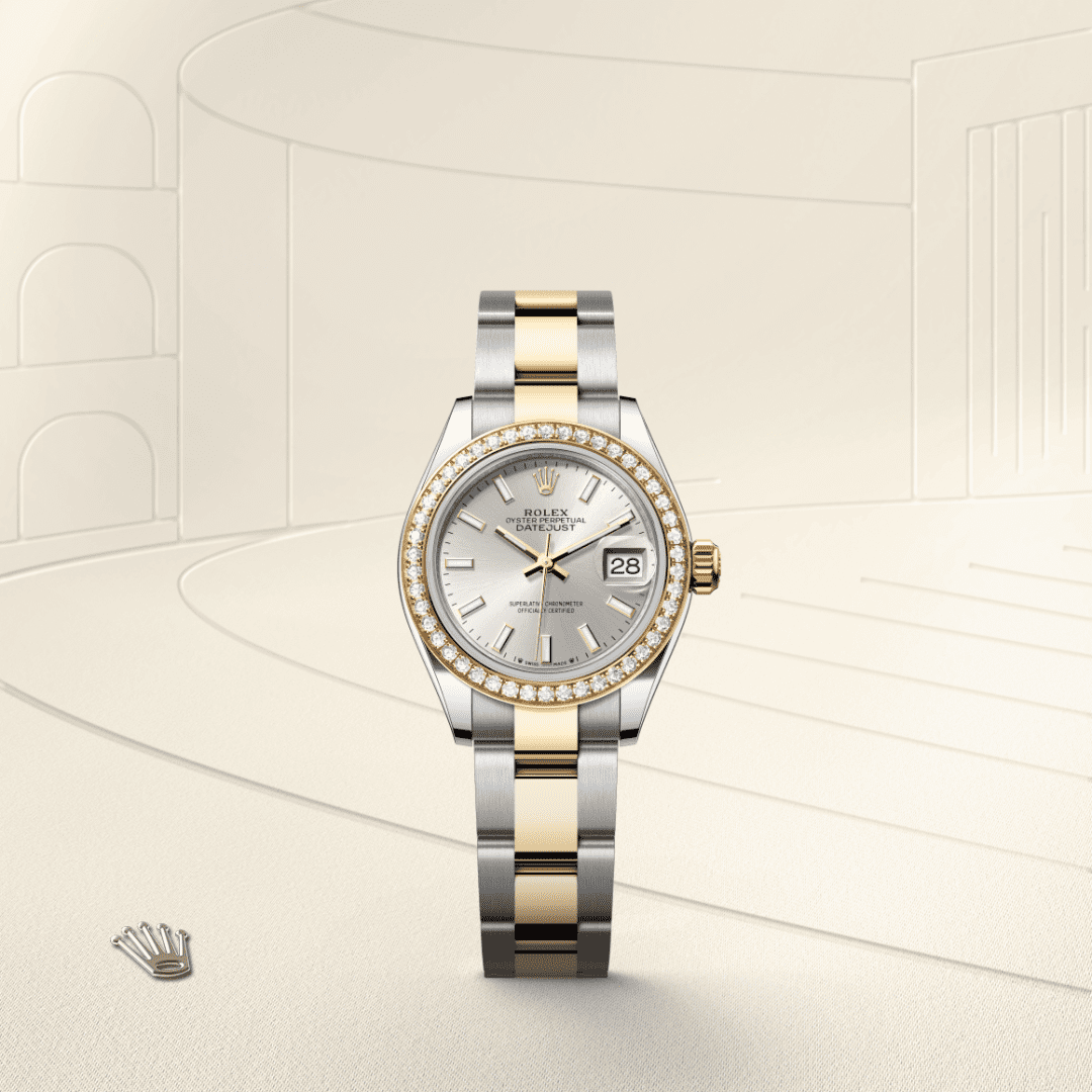 Rolex Lady-Datejust Oyster, 28 mm, Oystersteel çelik, sarı altın ve pırlanta M279383RBR-0018