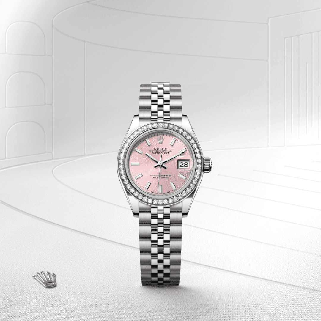Rolex Lady-Datejust Oyster, 28 mm, Oystersteel çelik, beyaz altın ve pırlanta M279384RBR-0001