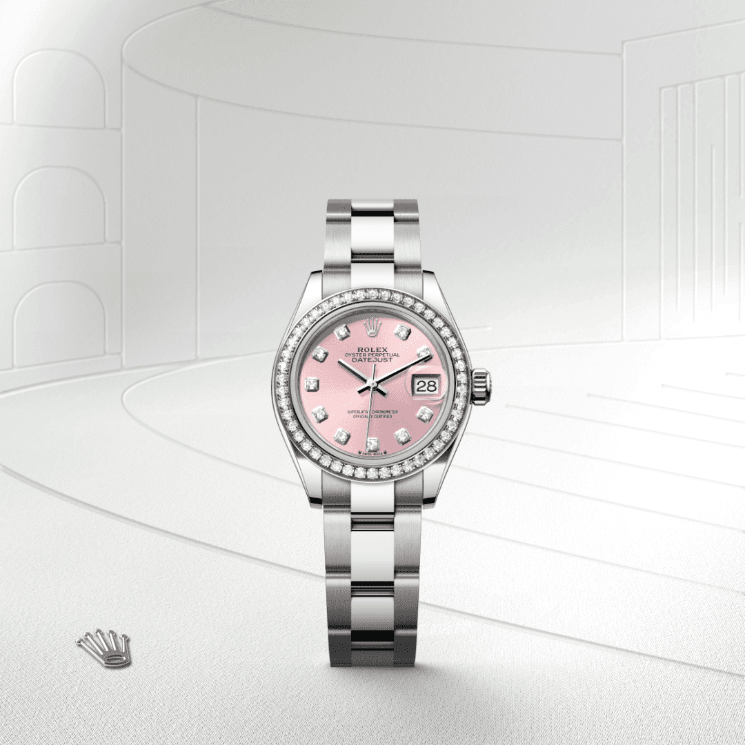 Rolex Lady-Datejust Oyster, 28 mm, Oystersteel çelik, beyaz altın ve pırlanta M279384RBR-0004