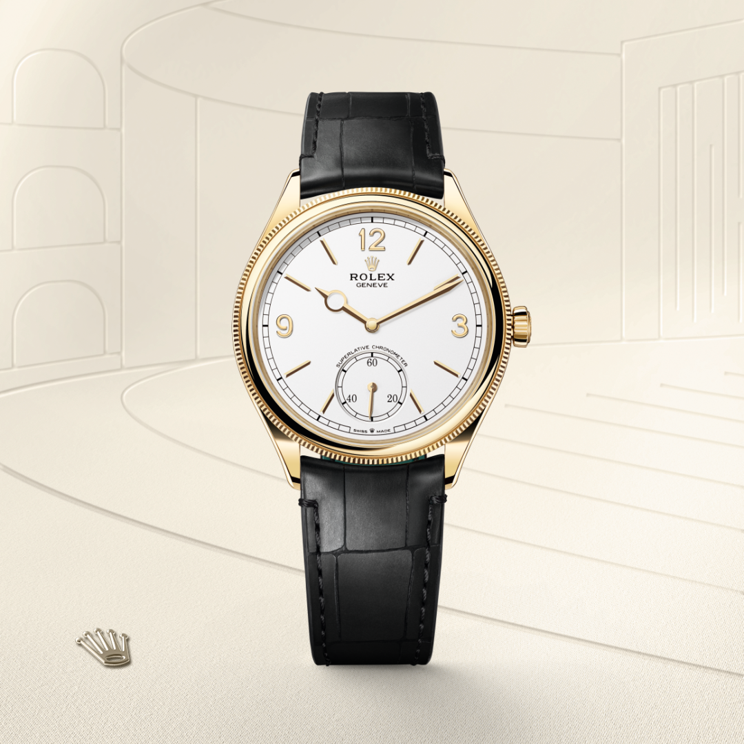 Rolex 1908 39 mm, 18 kt sarı altın, cilalı yüzey M52508-0005