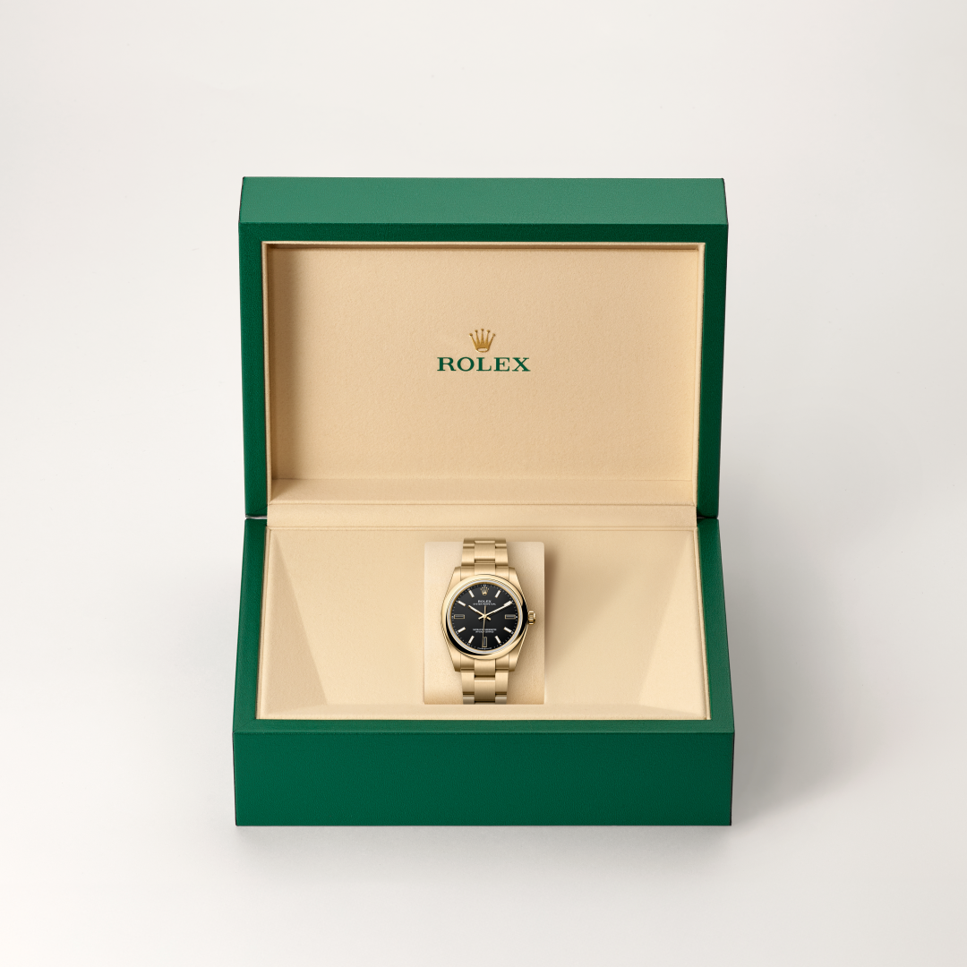 Rolex Oyster Perpetual 34 Oyster, 34 mm, sarı altın M124208-0001