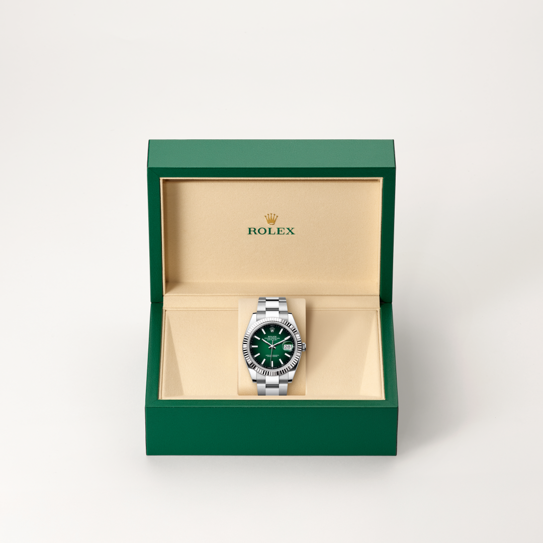 Rolex Datejust 41 Oyster, 41 mm, Oystersteel çelik ve beyaz altın M126334-0033