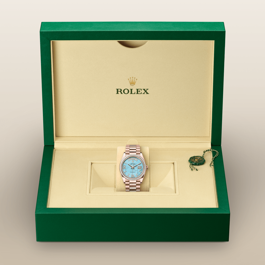 Rolex Day-Date 36 Oyster, 36 mm, Everose altın ve pırlanta M128395TBR-0018