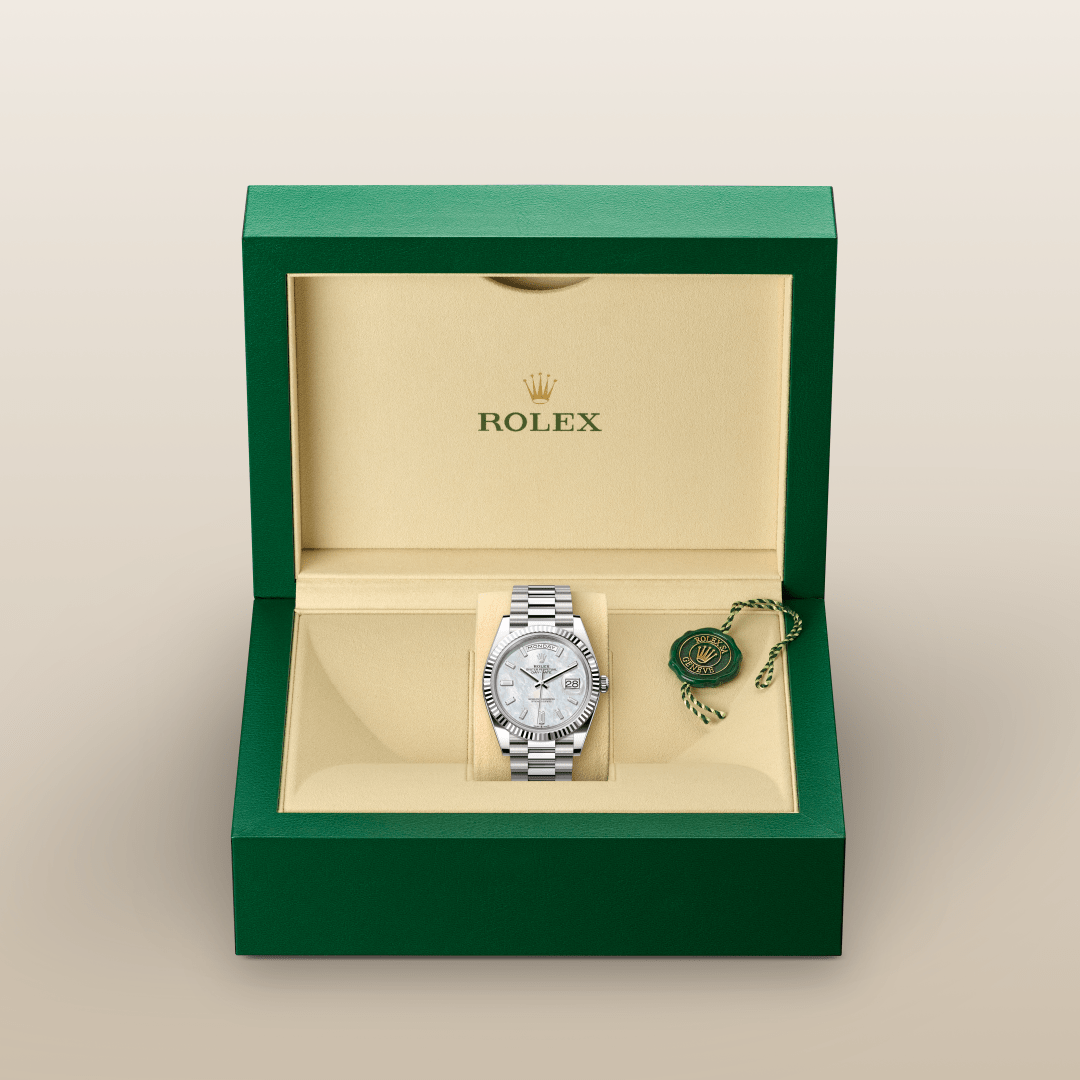 Rolex Day-Date 40 Oyster, 40 mm, beyaz altın M228239-0078