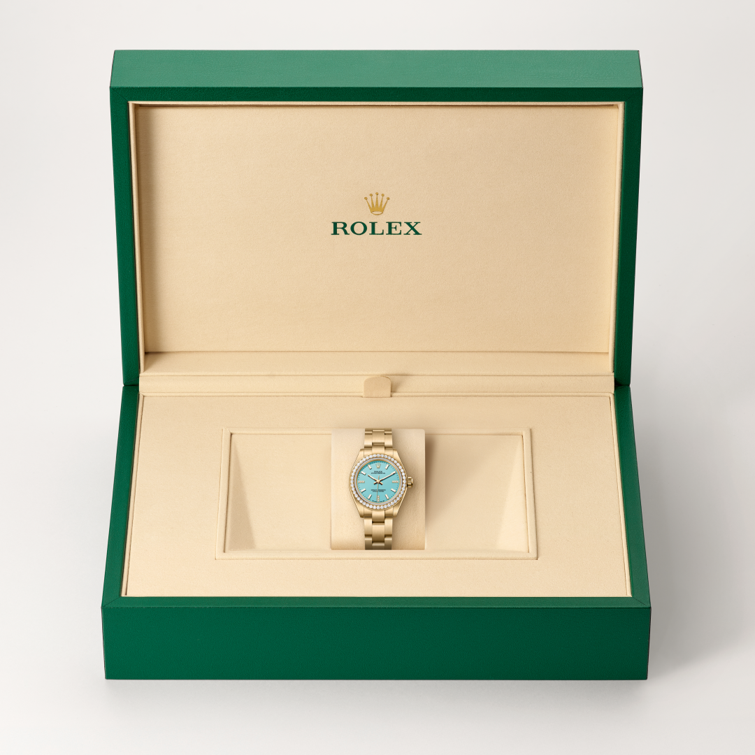 Rolex Oyster Perpetual 28 Oyster, 28 mm, sarı altın ve pırlanta M276248RBR-0001