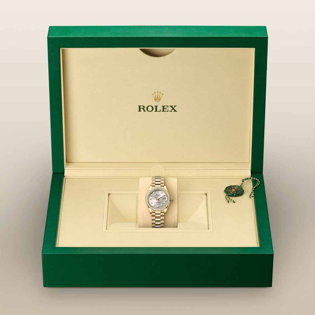 Rolex Lady-Datejust Oyster, 28 mm, sarı altın ve pırlanta M279138RBR-0019