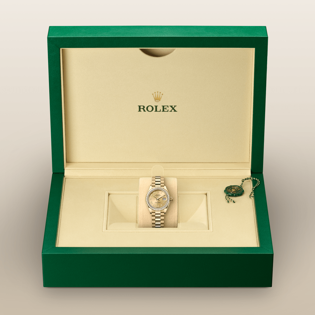 Rolex Lady-Datejust Oyster, 28 mm, sarı altın ve pırlanta M279138RBR-0021