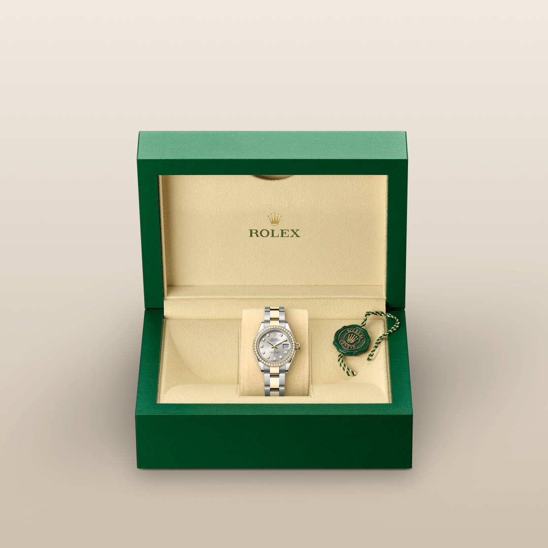 Rolex Lady-Datejust Oyster, 28 mm, Oystersteel çelik, sarı altın ve pırlanta M279383RBR-0008