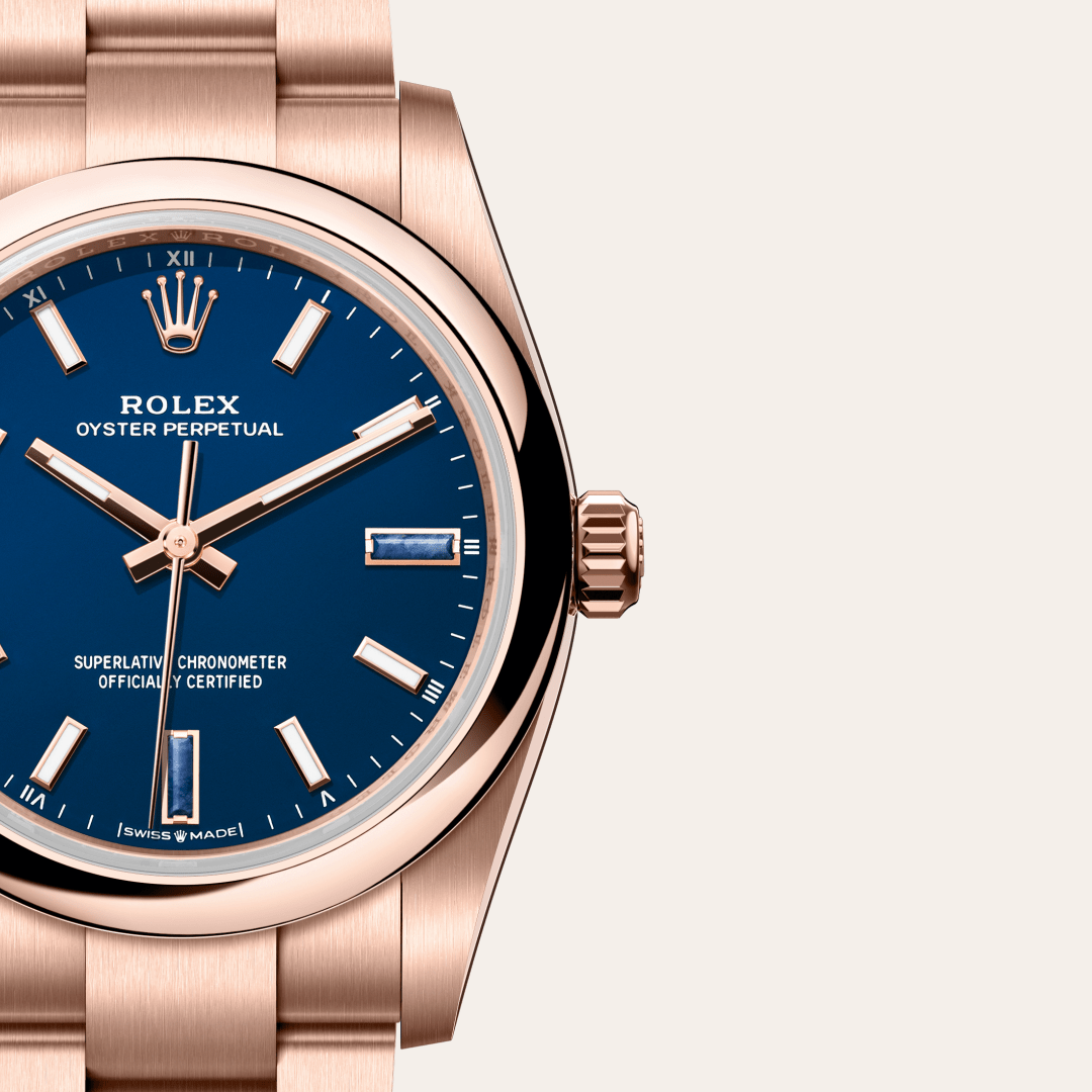 Rolex Oyster Perpetual 34 Oyster, 34 mm, Everose altın M124205-0002