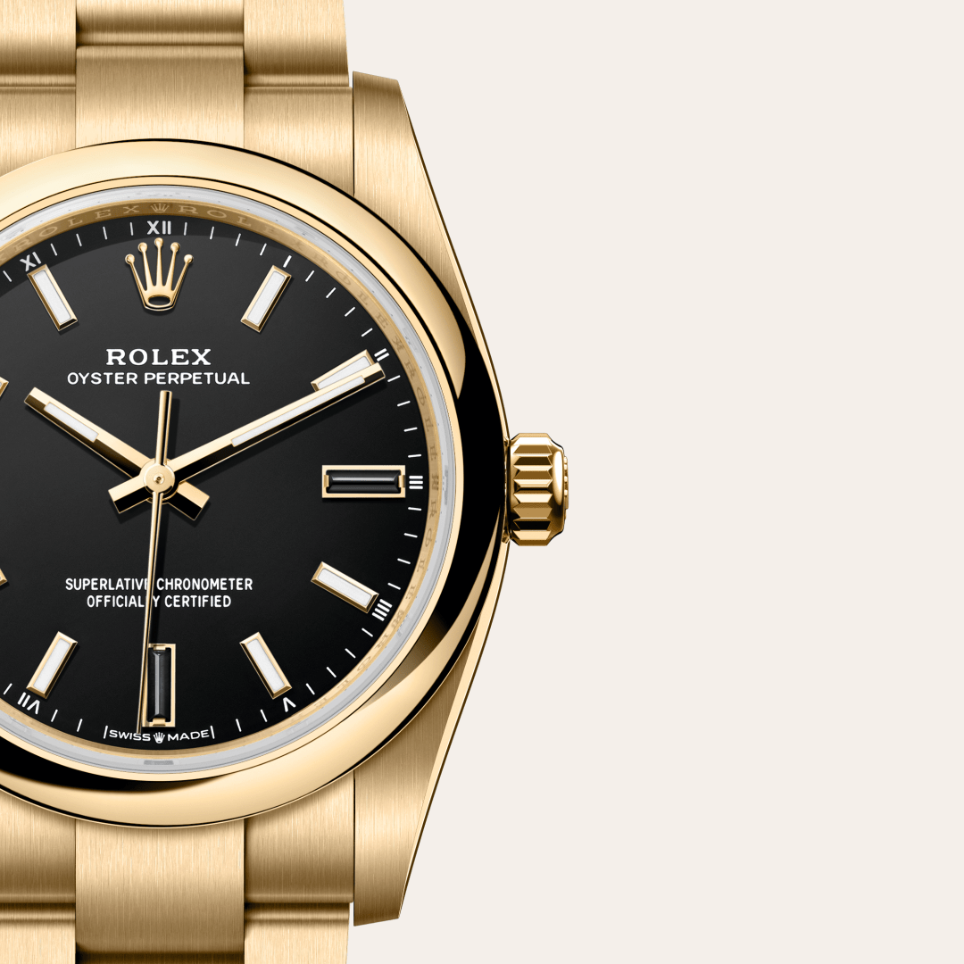 Rolex Oyster Perpetual 34 Oyster, 34 mm, sarı altın M124208-0001