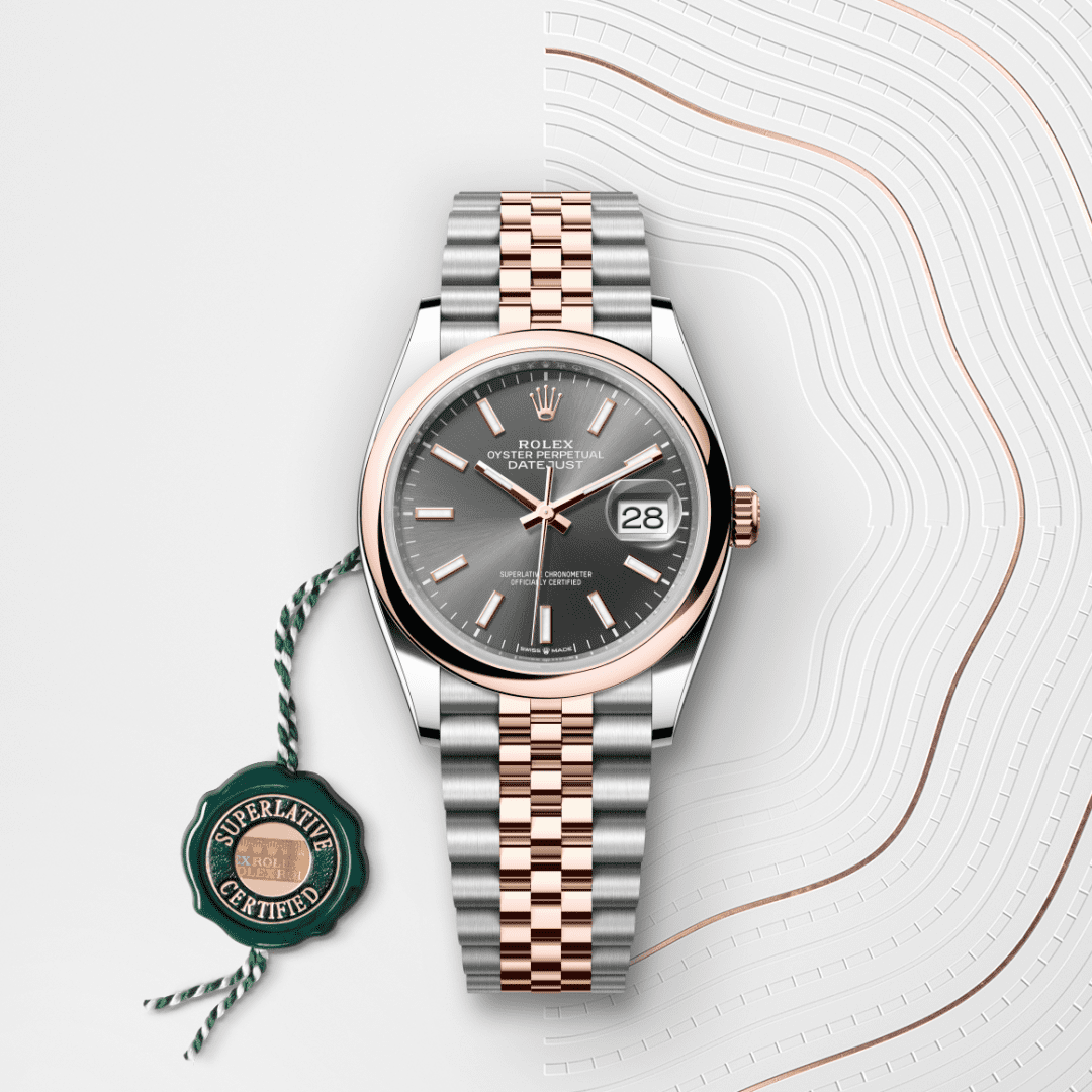 Rolex Datejust 36 Oyster, 36 mm, Oystersteel çelik ve Everose altın M126201-0013