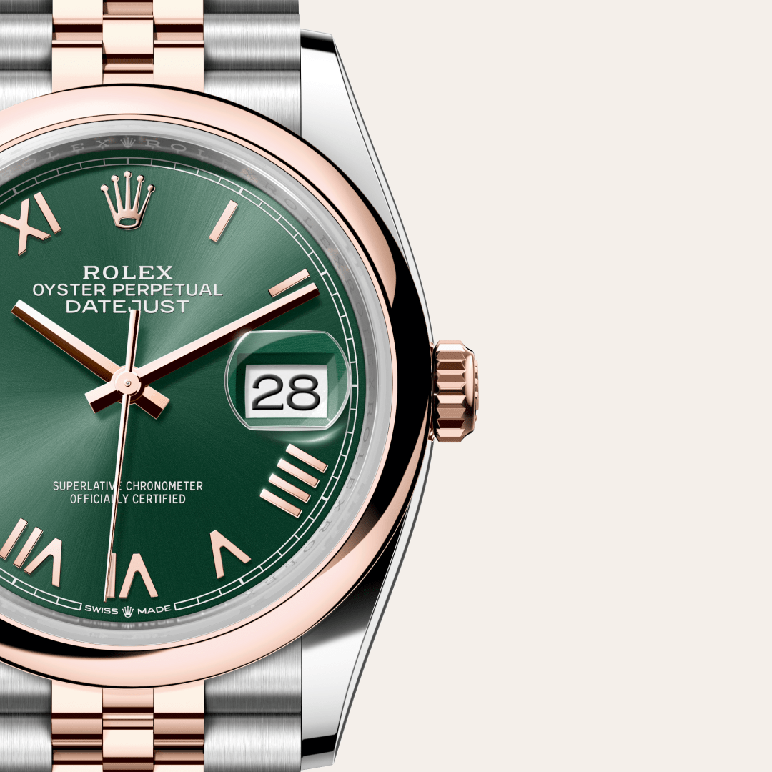 Rolex Datejust 36 Oyster, 36 mm, Oystersteel çelik ve Everose altın M126201-0051