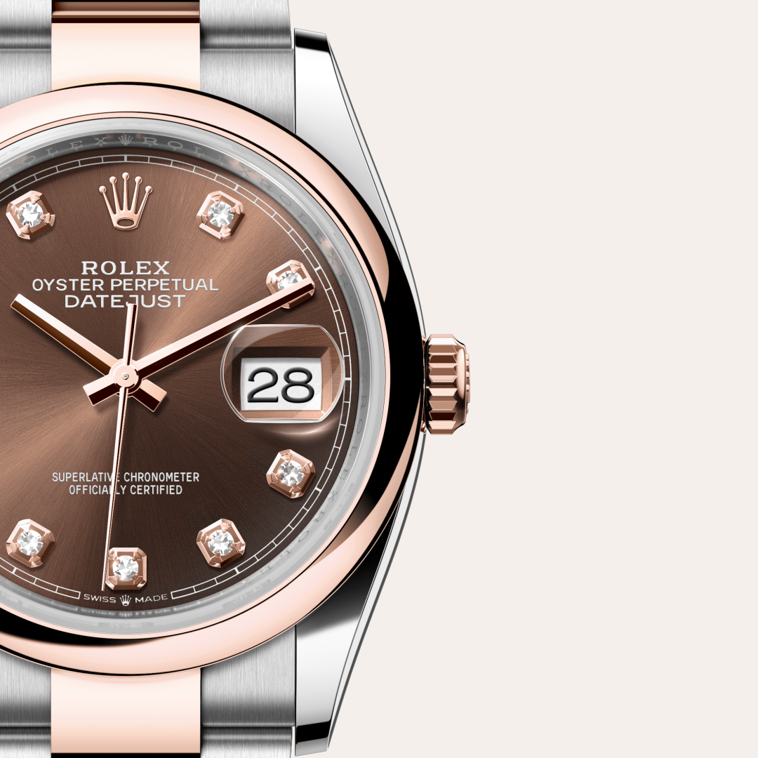 Rolex Datejust 36 Oyster, 36 mm, Oystersteel çelik ve Everose altın M126201-0054