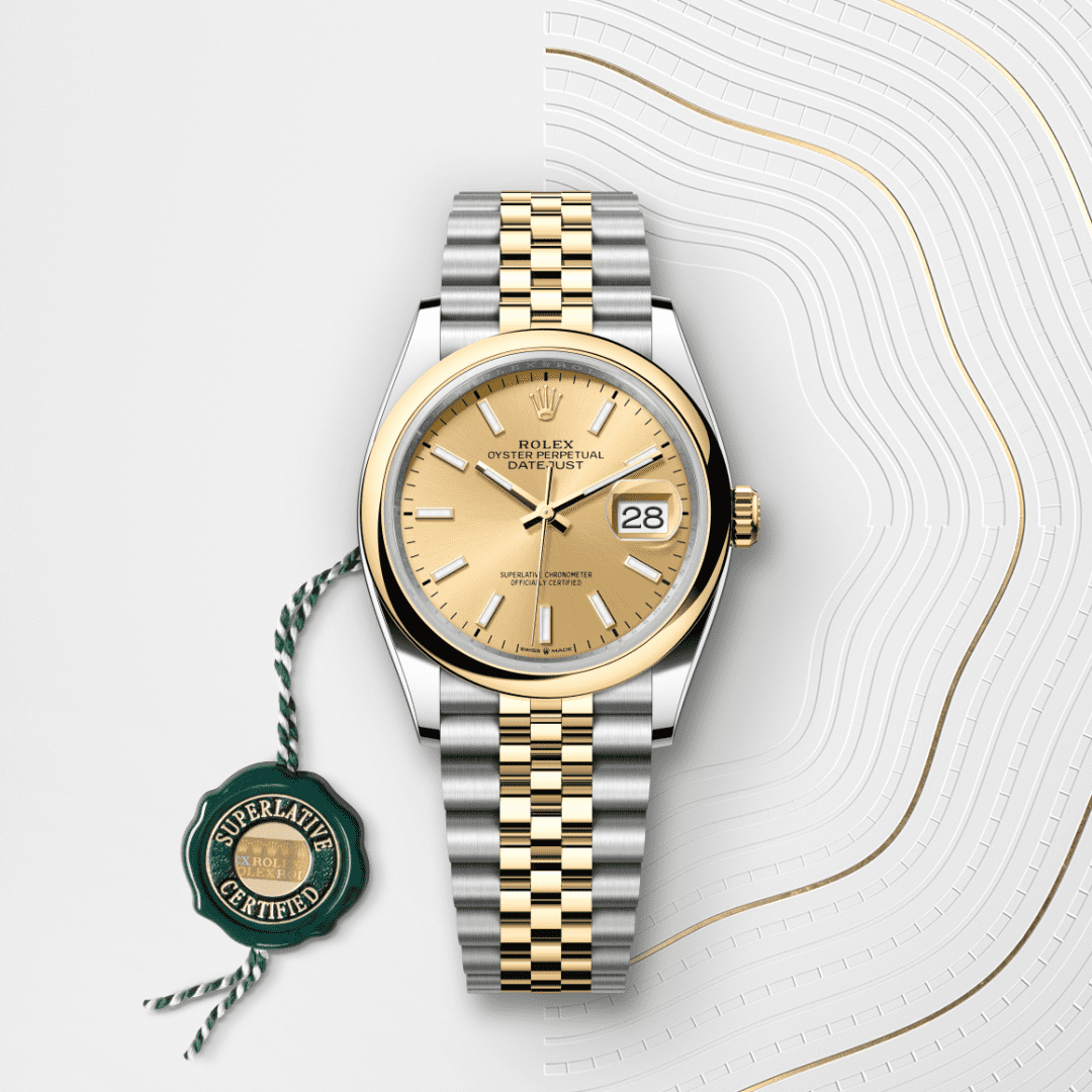 Rolex Datejust 36 Oyster, 36 mm, Oystersteel çelik ve sarı altın M126203-0015