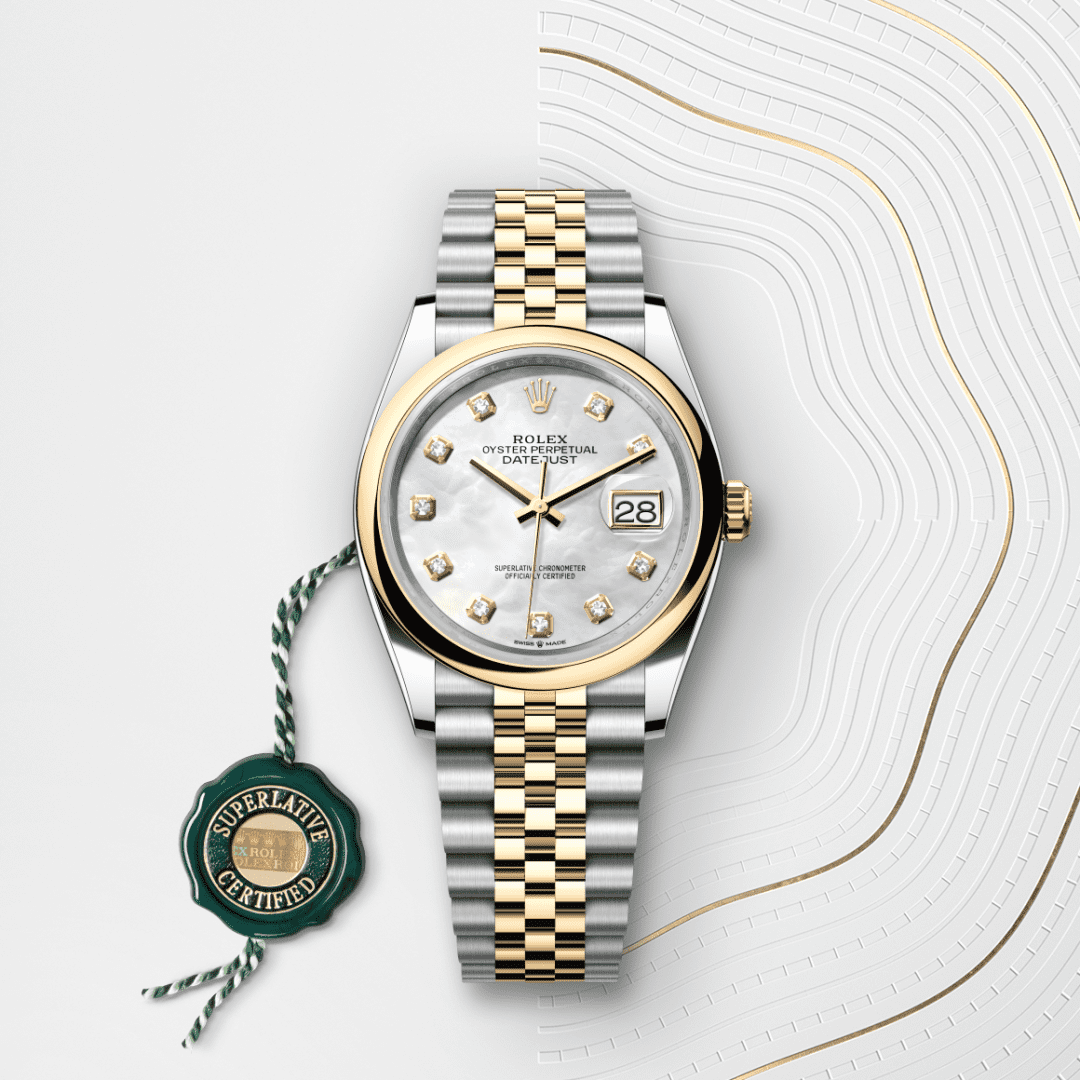 Rolex Datejust 36 Oyster, 36 mm, Oystersteel çelik ve sarı altın M126203-0023