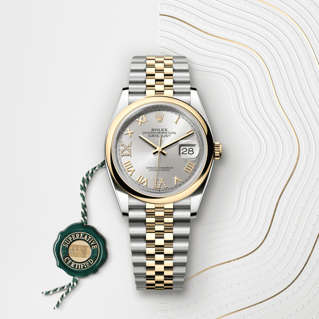 Rolex Datejust 36 Oyster, 36 mm, Oystersteel çelik ve sarı altın M126203-0031