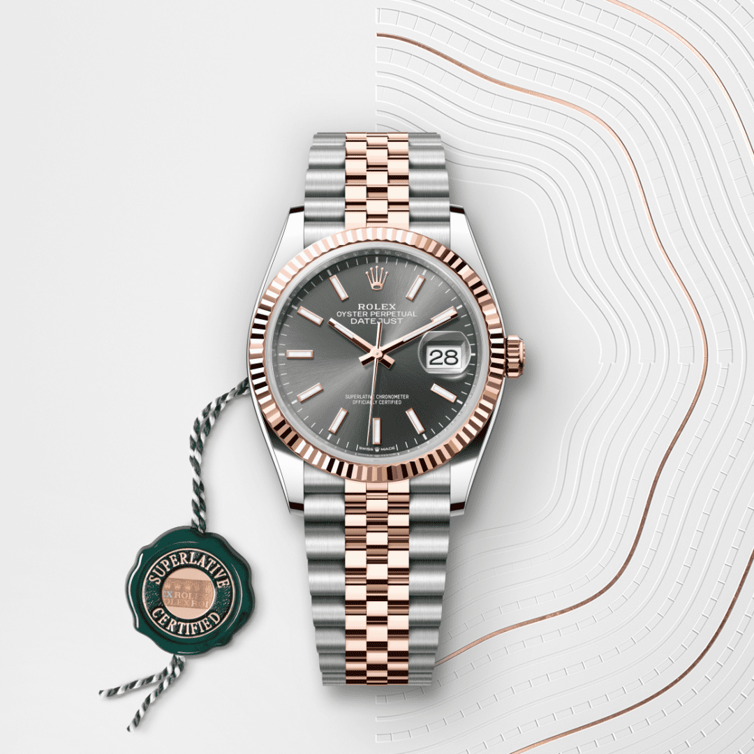 Rolex Datejust 36 Oyster, 36 mm, Oystersteel çelik ve Everose altın M126231-0013