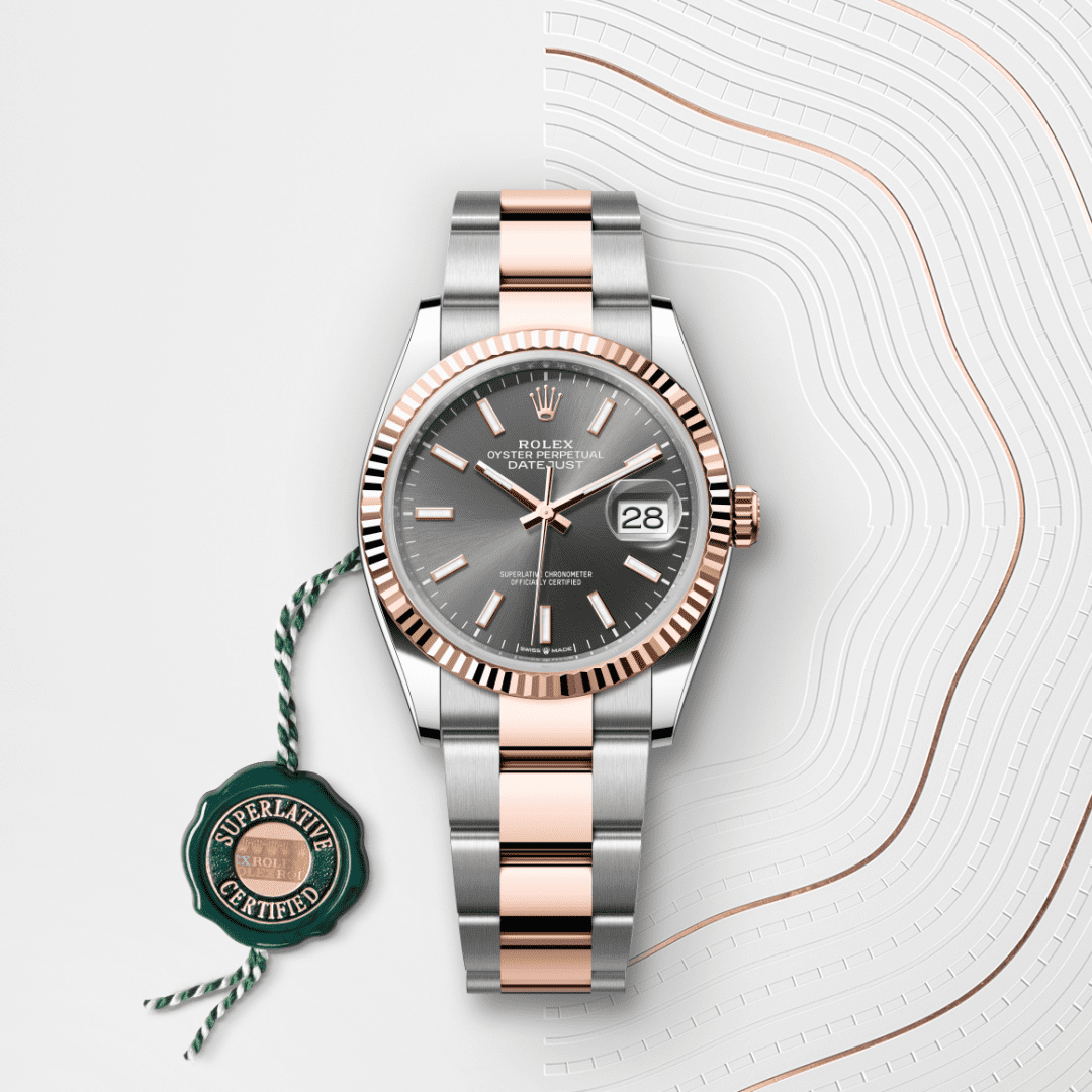 Rolex Datejust 36 Oyster, 36 mm, Oystersteel çelik ve Everose altın M126231-0014