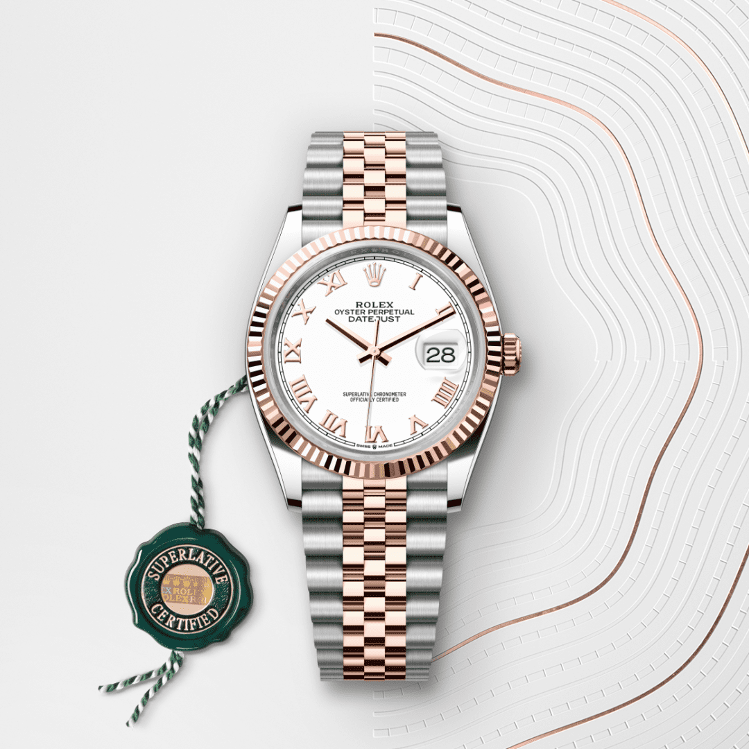 Rolex Datejust 36 Oyster, 36 mm, Oystersteel çelik ve Everose altın M126231-0015