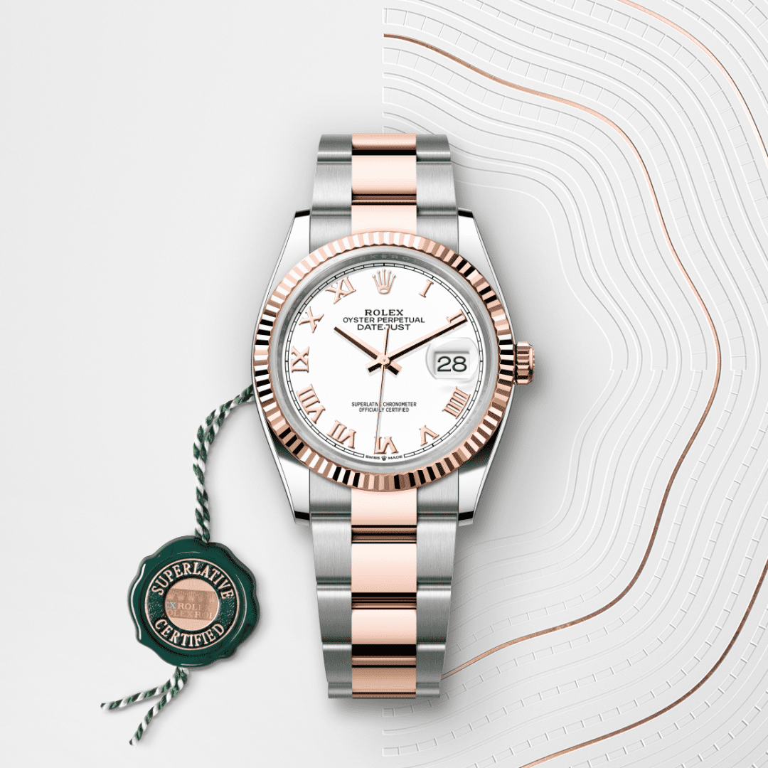 Rolex Datejust 36 Oyster, 36 mm, Oystersteel çelik ve Everose altın M126231-0016