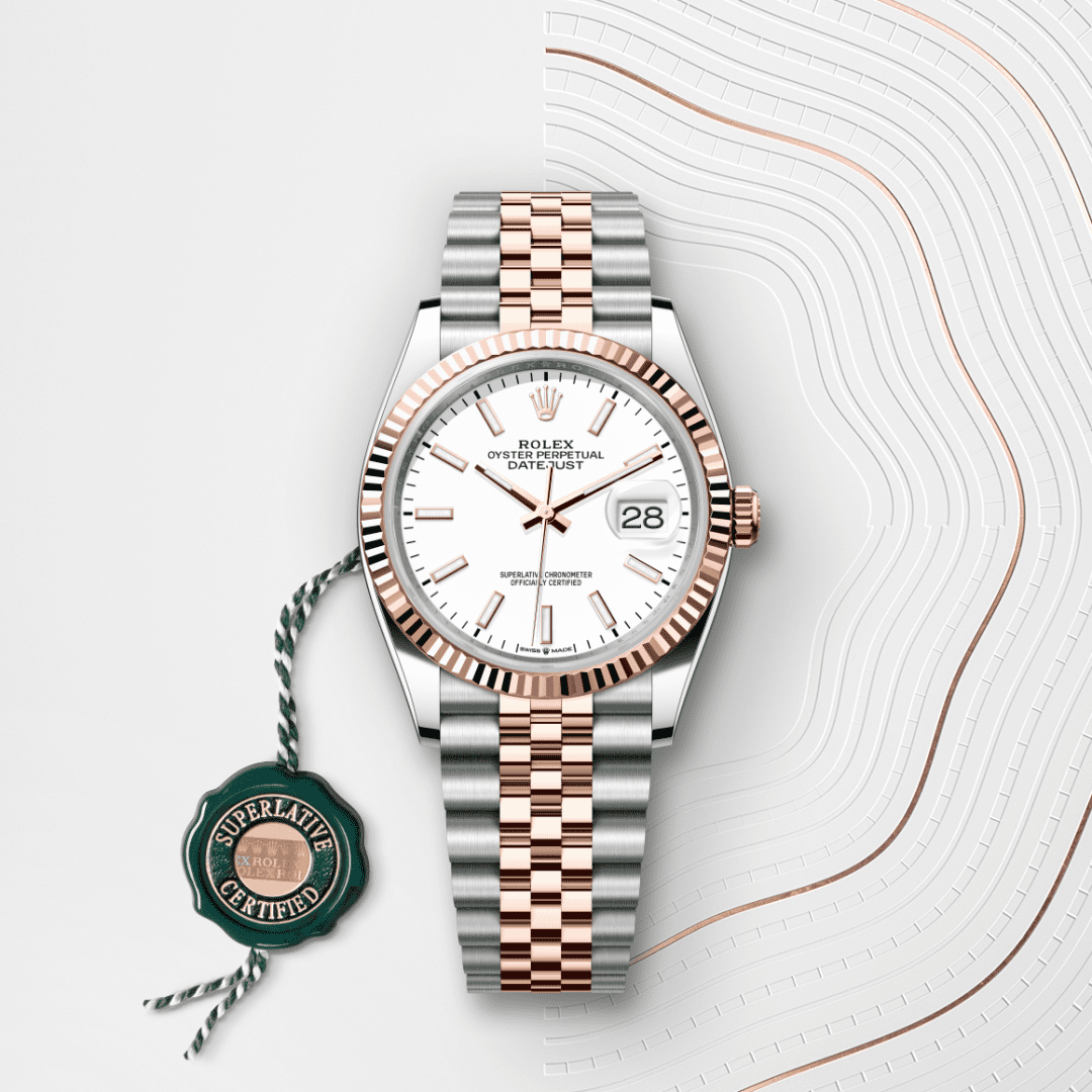 Rolex Datejust 36 Oyster, 36 mm, Oystersteel çelik ve Everose altın M126231-0017