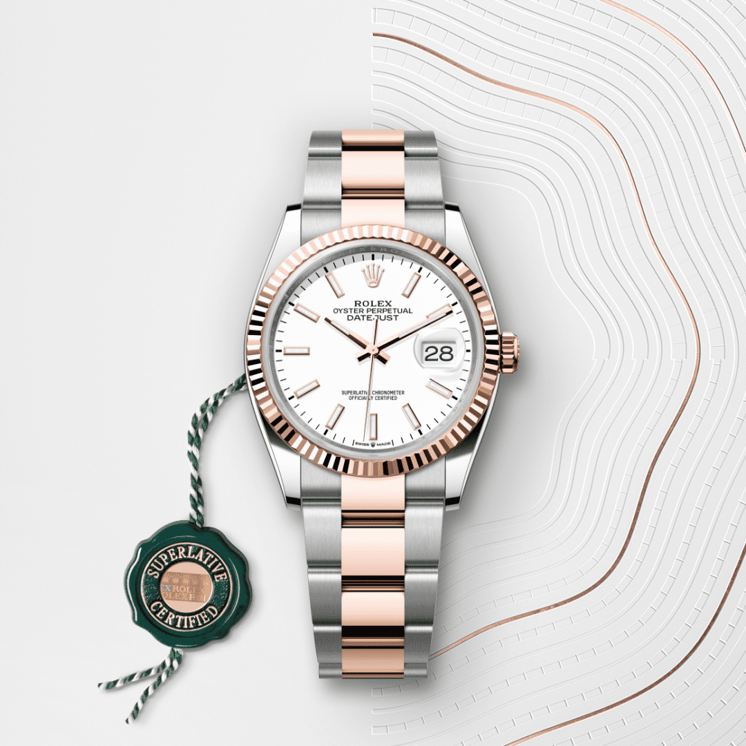 Rolex Datejust 36 Oyster, 36 mm, Oystersteel çelik ve Everose altın M126231-0018