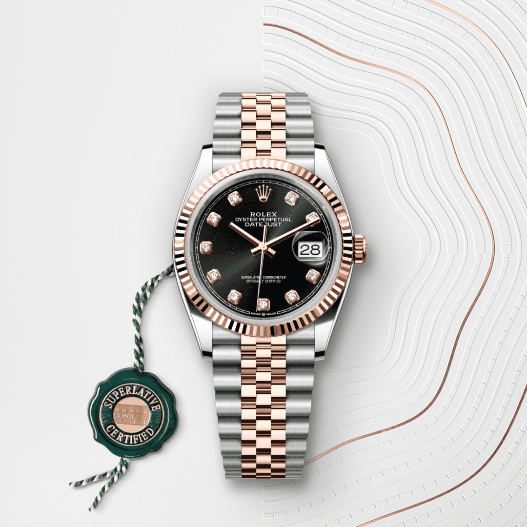 Rolex Datejust 36 Oyster, 36 mm, Oystersteel çelik ve Everose altın M126231-0019