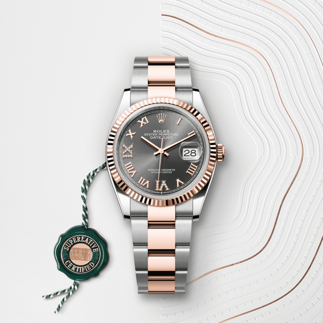 Rolex Datejust 36 Oyster, 36 mm, Oystersteel çelik ve Everose altın M126231-0024