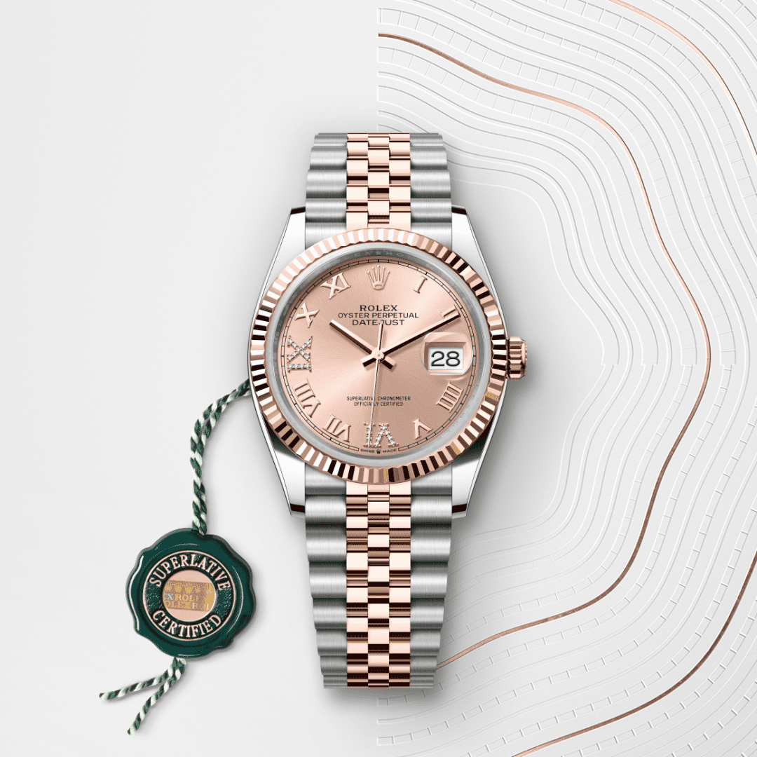 Rolex Datejust 36 Oyster, 36 mm, Oystersteel çelik ve Everose altın M126231-0027