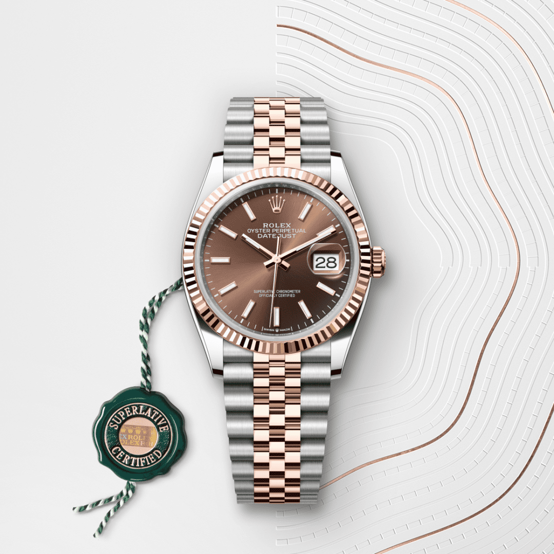 Rolex Datejust 36 Oyster, 36 mm, Oystersteel çelik ve Everose altın M126231-0043
