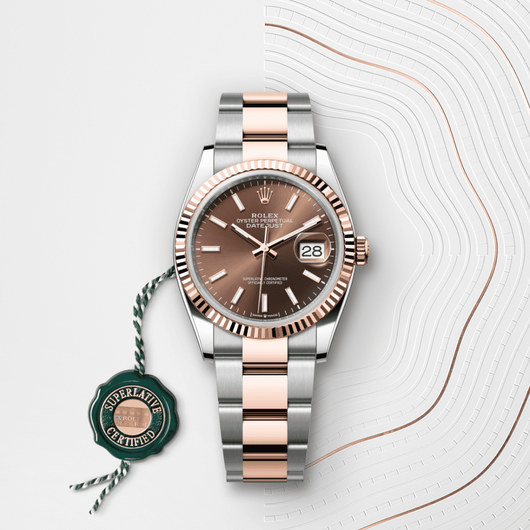 Rolex Datejust 36 Oyster, 36 mm, Oystersteel çelik ve Everose altın M126231-0044
