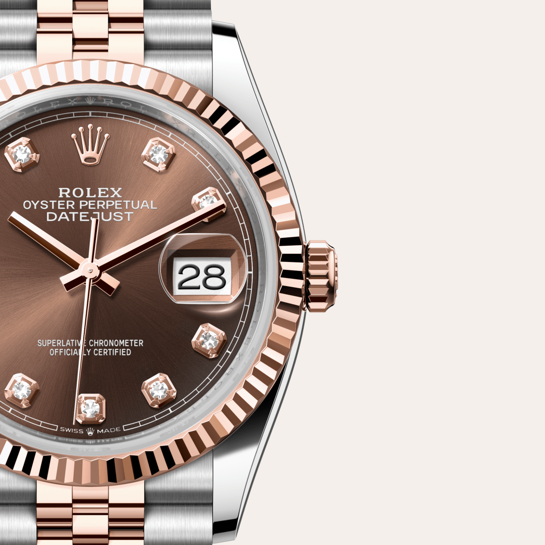 Rolex Datejust 36 Oyster, 36 mm, Oystersteel çelik ve Everose altın M126231-0053