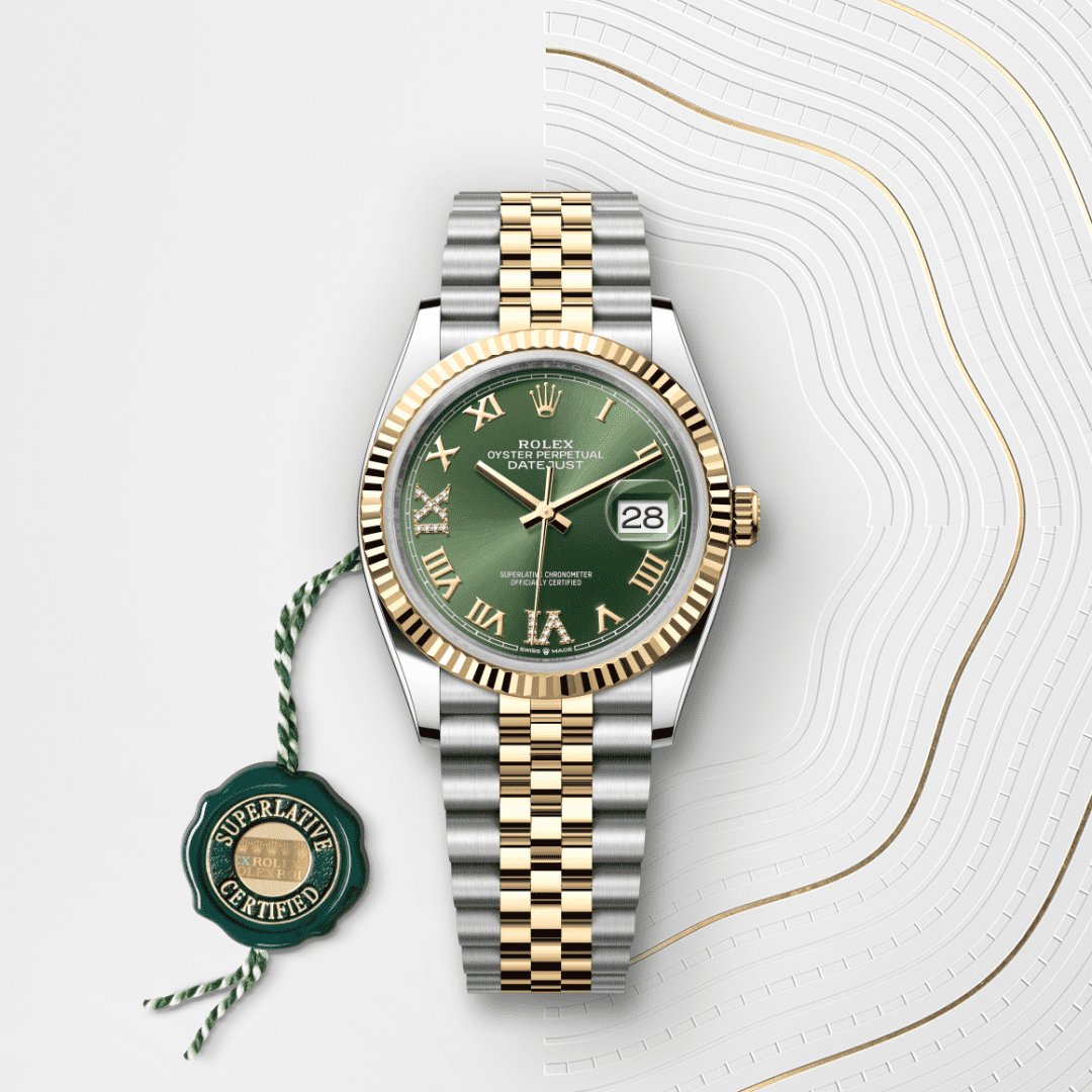 Rolex Datejust 36 Oyster, 36 mm, Oystersteel and yellow gold M126233-0025